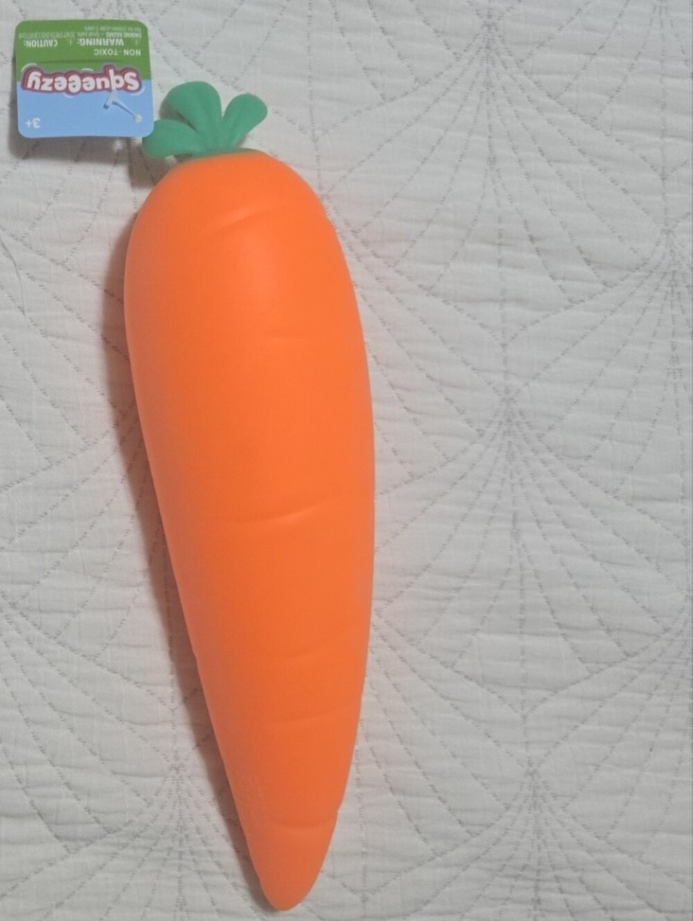 New Squeezy Giant Carrot Squishy Toy - Bright Orange